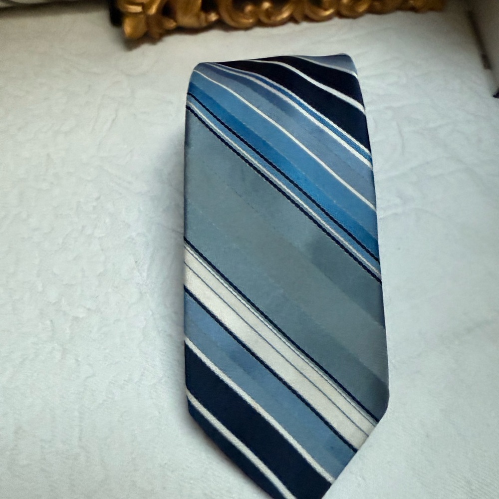 Givenchy Blue and White Striped Tie